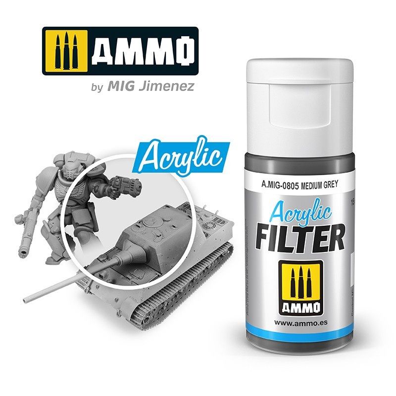 A.MIG-0805 - Acrylic Filter - Medium Grey - 15ml