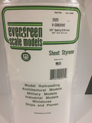 2025 - 0.025&quot; Opaque White Polystyrene - V Groove Siding - 0.020&quot; Thick