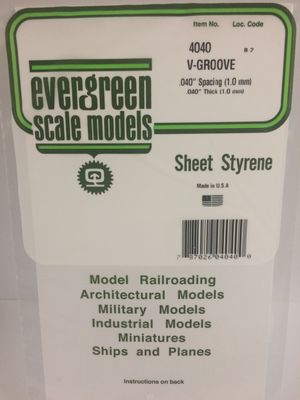 4040 - 0.040&quot; Opaque White Polystyrene - V Groove Siding - 0.040&quot; Thick