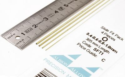 SFT1 - Slide Fit Brass Tube Assortiment 0.4-1.0 mm - 4 pieces