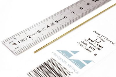 UC1 - Brass &#39;U&#39;Channel 1 mm x 1 mm - 1 piece