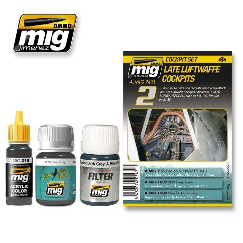 A.MIG-7431 - 2 - Cockpit Set - Late Luftwaffe Cockpits