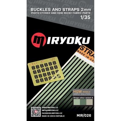 MIR/026 - Buckles and Straps 2mm Photo-Etched and HGW micro-fabric Parts - 1:35