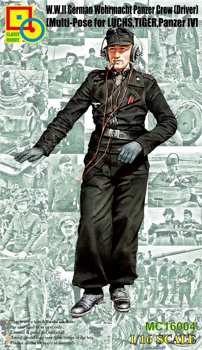 MC16004 - W.W.II German Wehrmacht Panzer Crew (Driver) [Multi-Pose for LUCHS, TIGER, Panzer IV] - 1:16