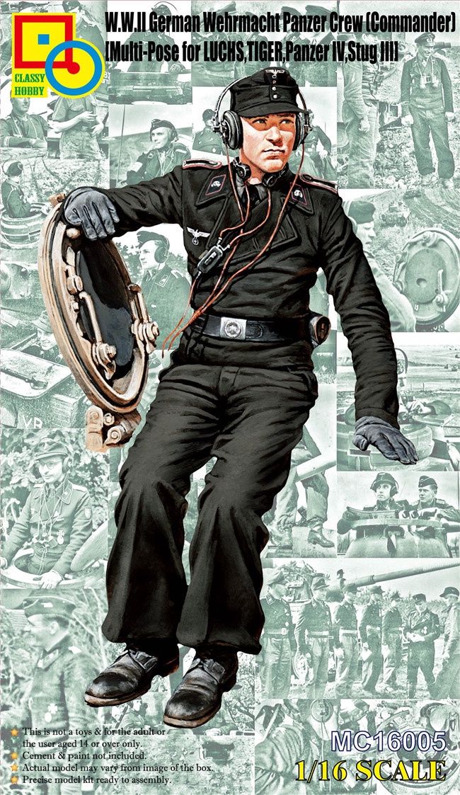 MC16005 - W.W.II German Wehrmacht Panzer Crew (Commander) [Multi-Pose for LUCHS, TIGER, Panzer IV, Stug III] - 1:16