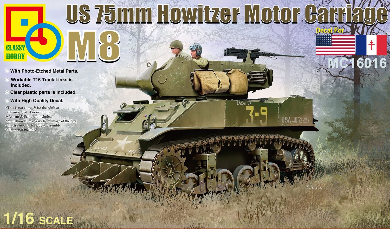 MC16016 - US 75mm M8 Howitzer Motor Carriage - 1:16