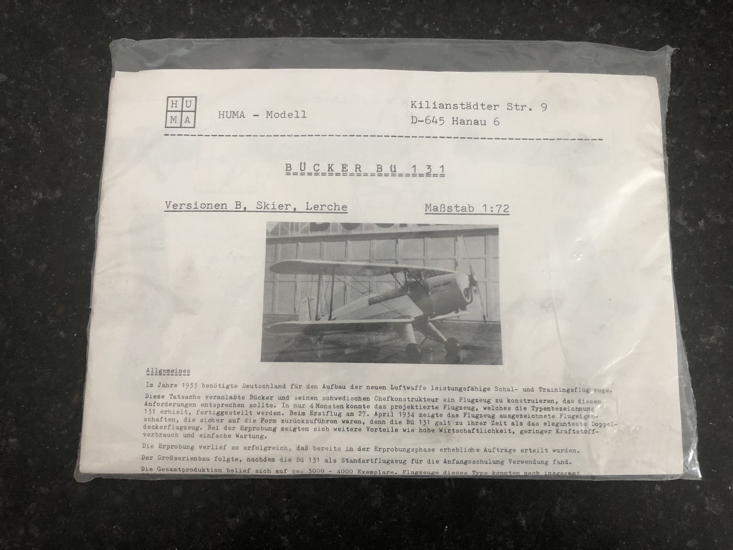 2504 - Bücker Bü 131 Versionen B, Skier, Lerche - Bagged - 1:72