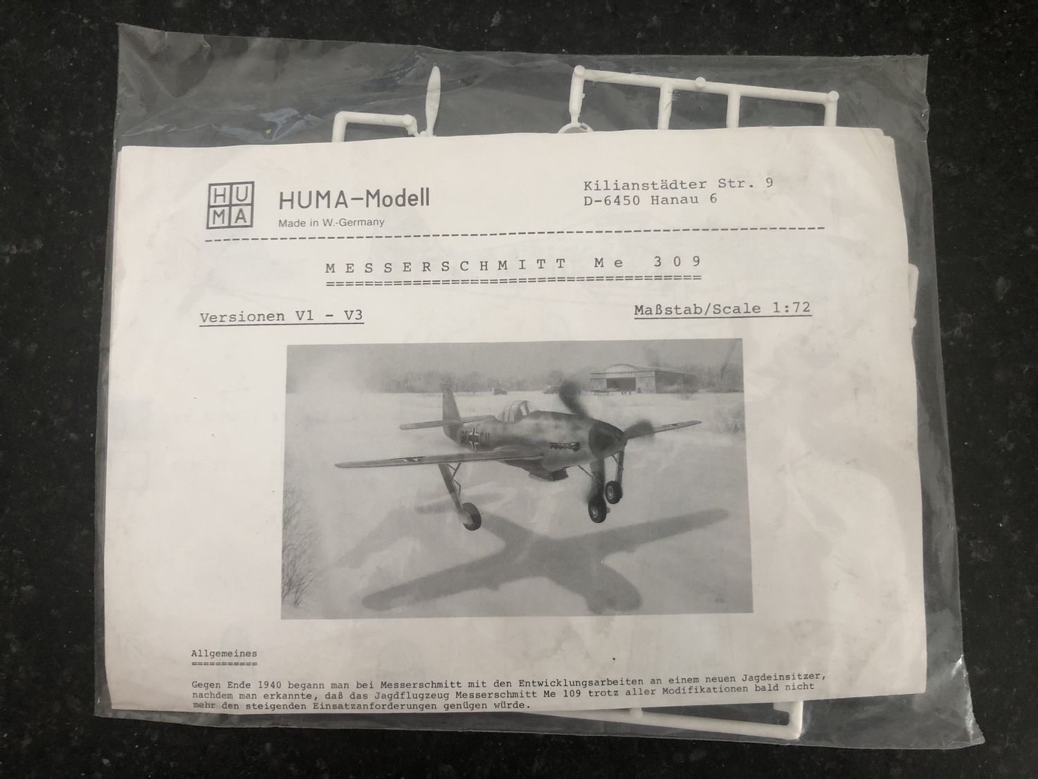 3501 - Messerschmitt Me 309 Versionen V1-V3 - Bagged - 1:72