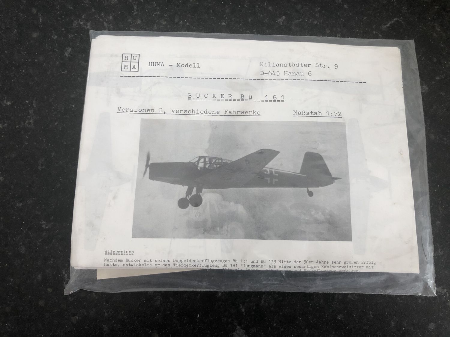 181 - Bücker Bü 181 Versionen B, verschiedene Fahrwerke - Bagged - 1:72