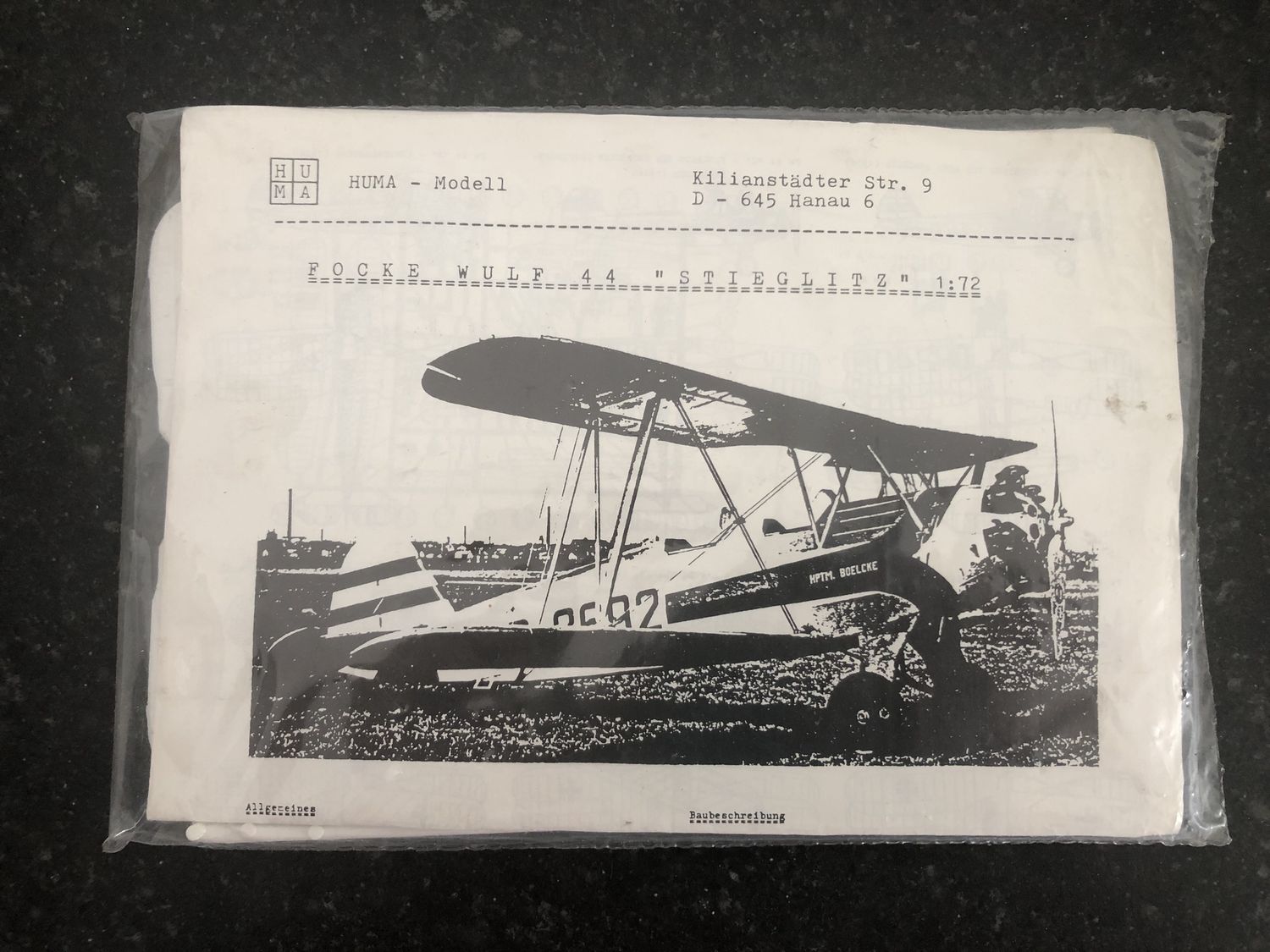 2500 - Focke Wulf 44 "Stieglitz" - Bagged - 1:72