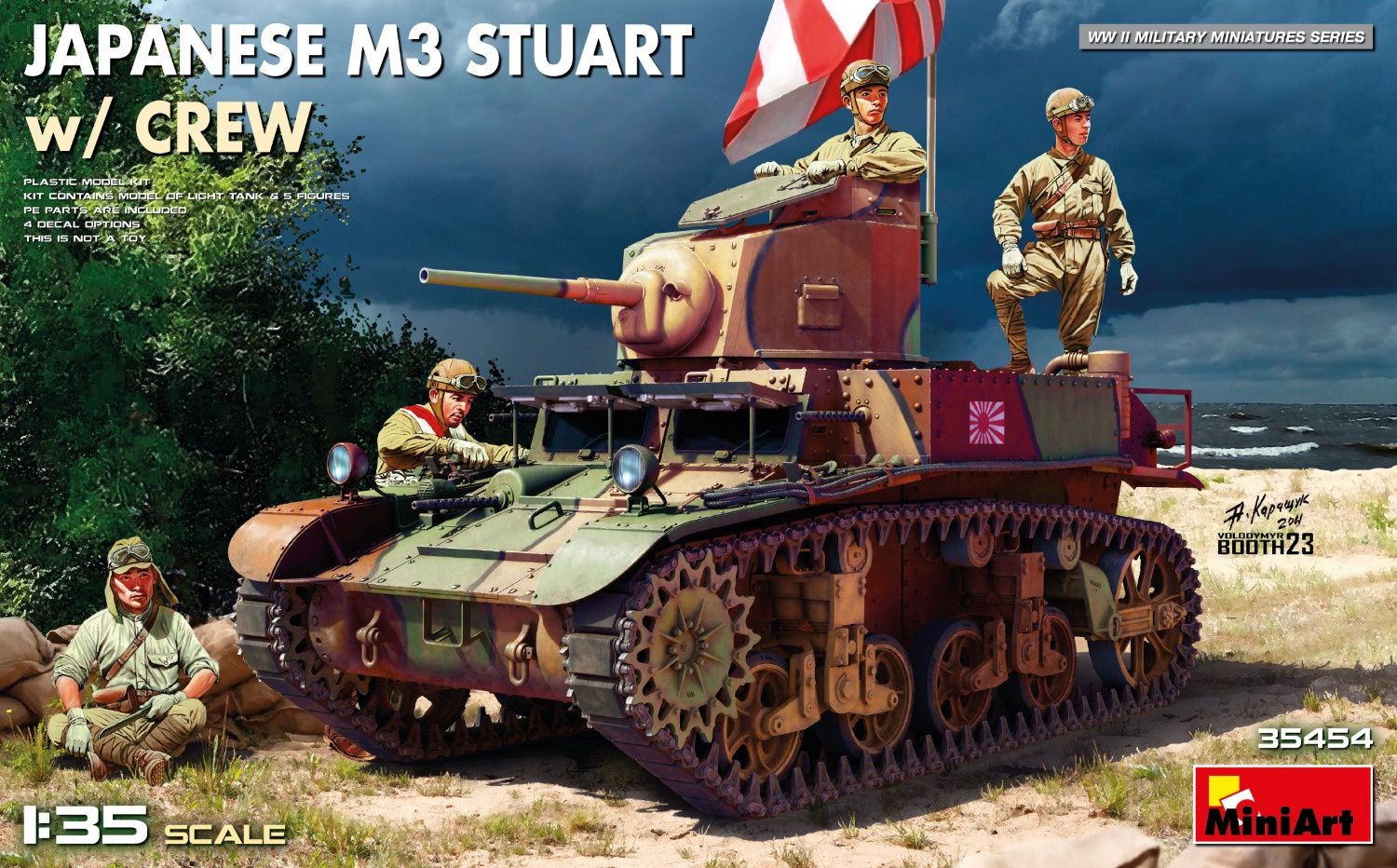 35454 - Japanese M3 Stuart with Crew - 1:35