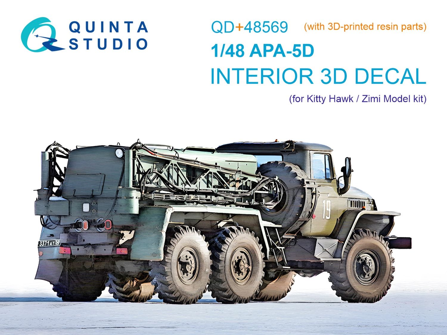 QD+48569 - APA-5D 3D-Printed &amp; coloured Interior on decal paper (KittyHawk/Zimi model) (with 3D-printed resin parts) - 1:48