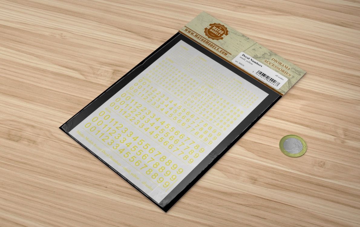80026 - Decal Numbers - small, yellow - all scales