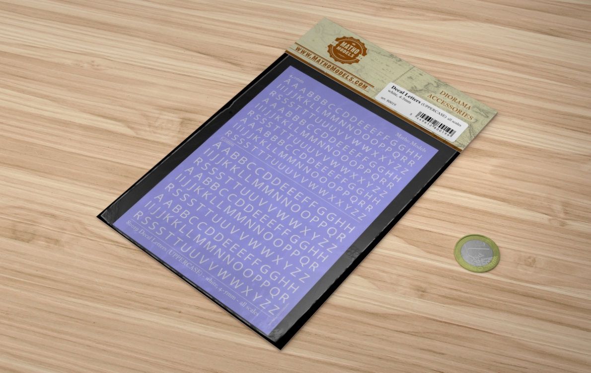 80019 - Decal Letters (UPPERCASE) - white, 4-5mm - all scales