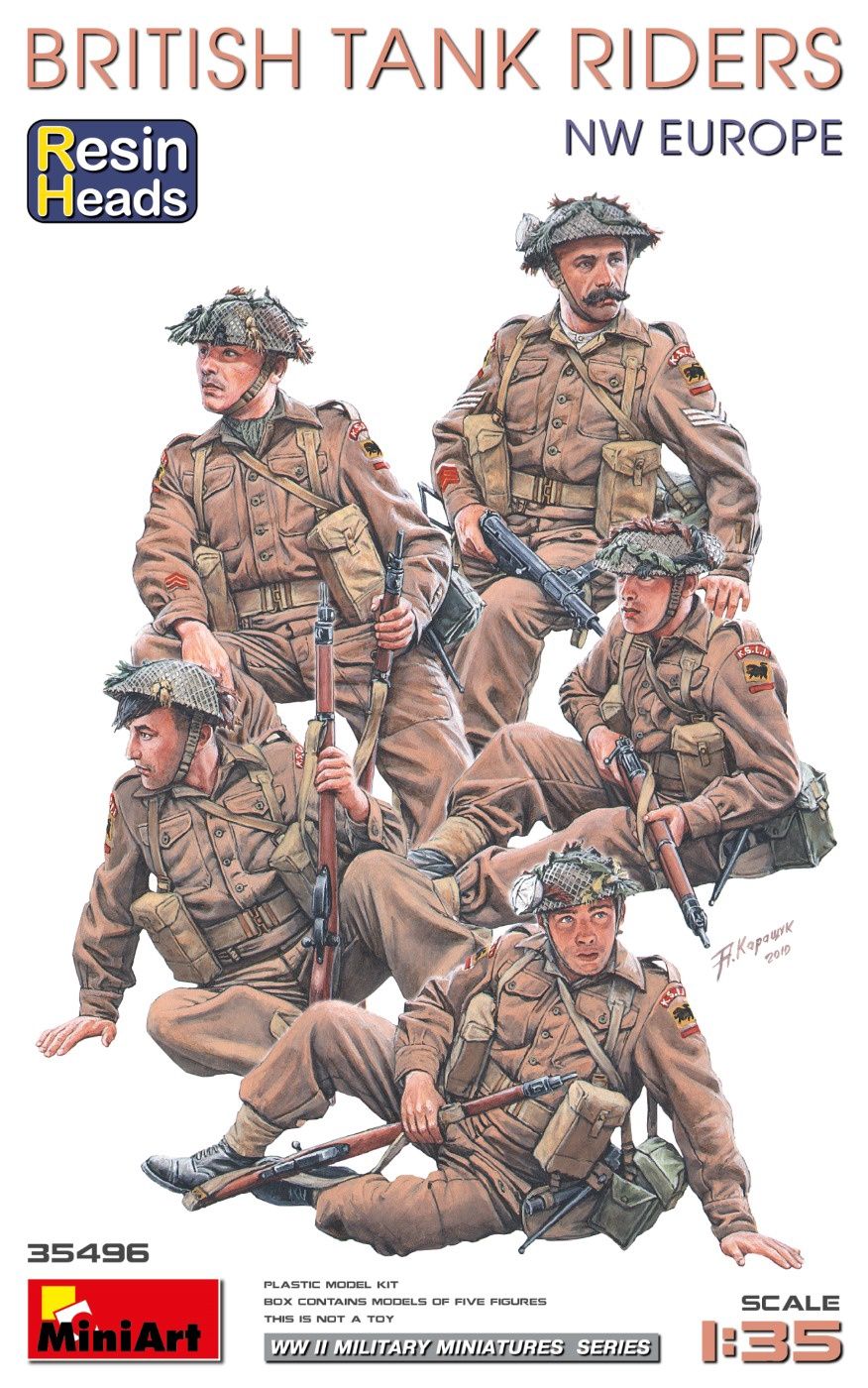 35496 - British Tank Riders (NW Europe). Resin Heads - 1:35