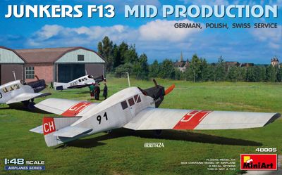 48005 - Junkers F13. Mid Prod. German, Polish, Swiss Service - 1:48
