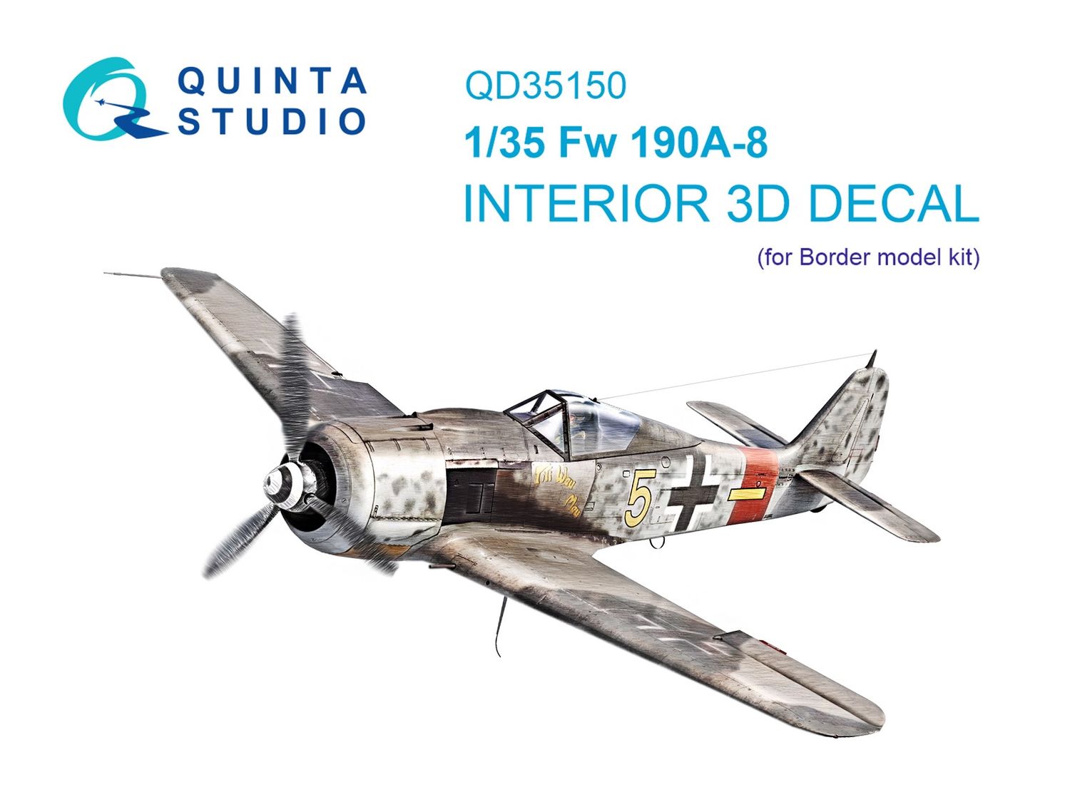 QD35150 - FW 190A-8 3D-Printed &amp; coloured Interior on decal paper (Border Model) - 1:35