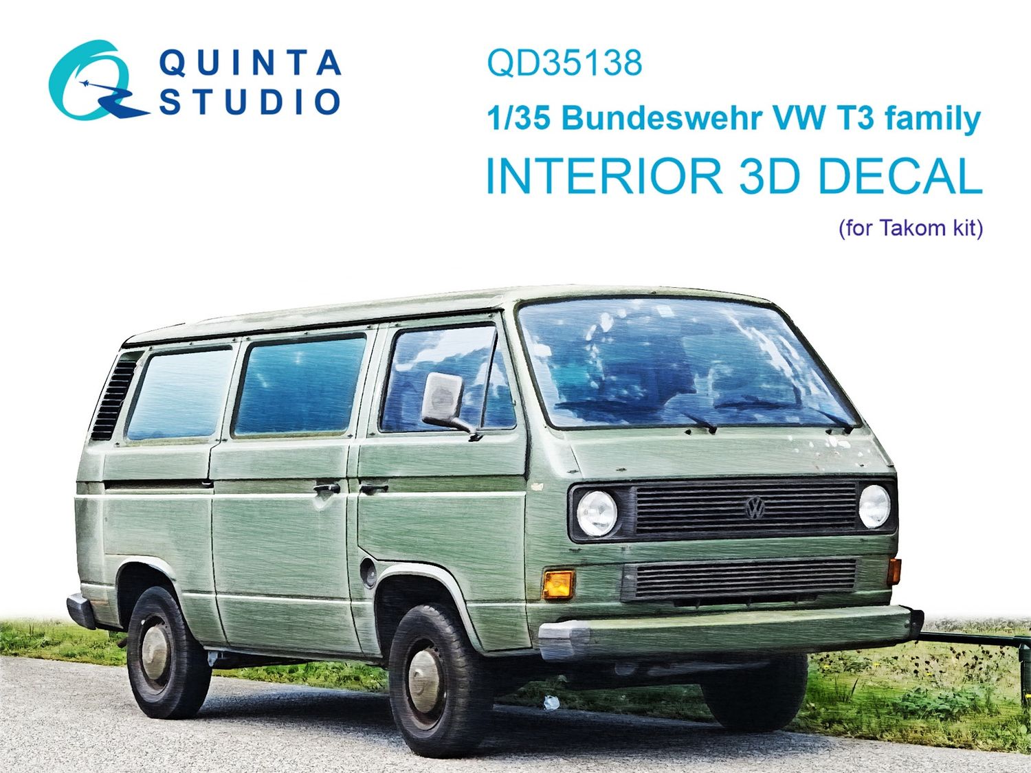 QD35138 - Bundeswehr VW T3 Family 3D-Printed &amp; coloured Interior on decal paper (Takom) - 1:35