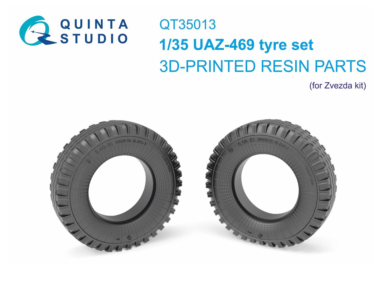 QT35013 - UAZ-469 Family tyre set (Zvezda) - 1:35