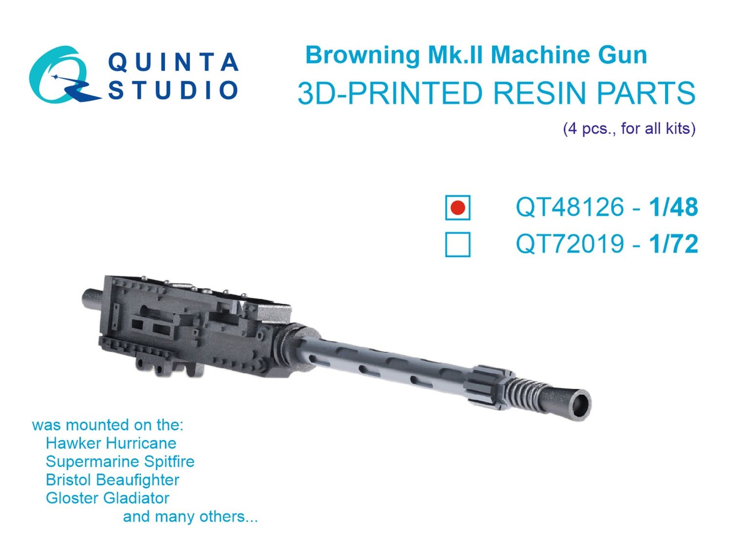 QT48126 - Browning Mk.II Machine gun, 4 pcs (all kits) - 1:48