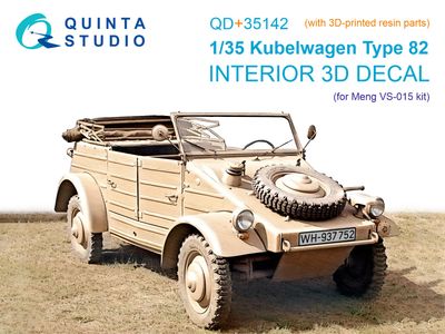 QD+35142 - Kubelwagen Type 82 3D-Printed &amp; coloured Interior on decal paper (Meng VS-015) (with 3D-printed resin parts)  - 1:35