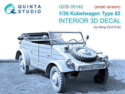 QDS-35142 - Kubelwagen Type 82 3D-Printed &amp; coloured Interior on decal paper (Meng VS-015) - Small version - 1:35
