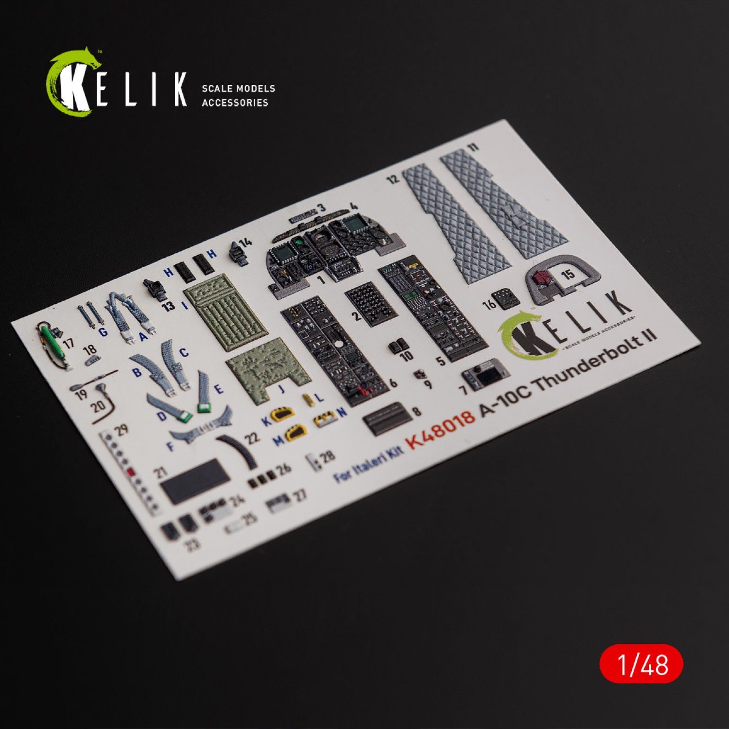 K48018 - A-10C &quot;Thunderbolt II&quot; interior 3D decals for Italeri kit  - 1:48