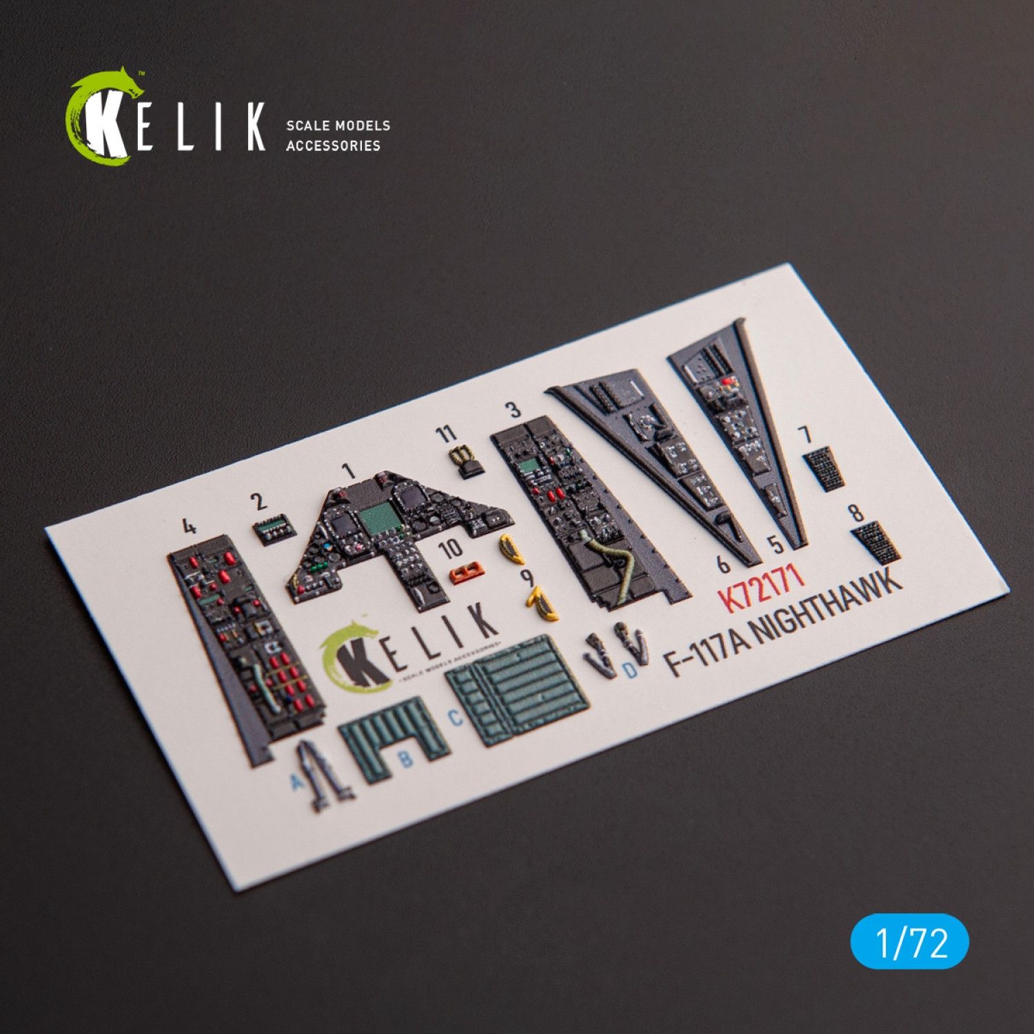 K72171 - F-117A NIGHTHAWK - interior 3D decals for Academy kit  - 1:72