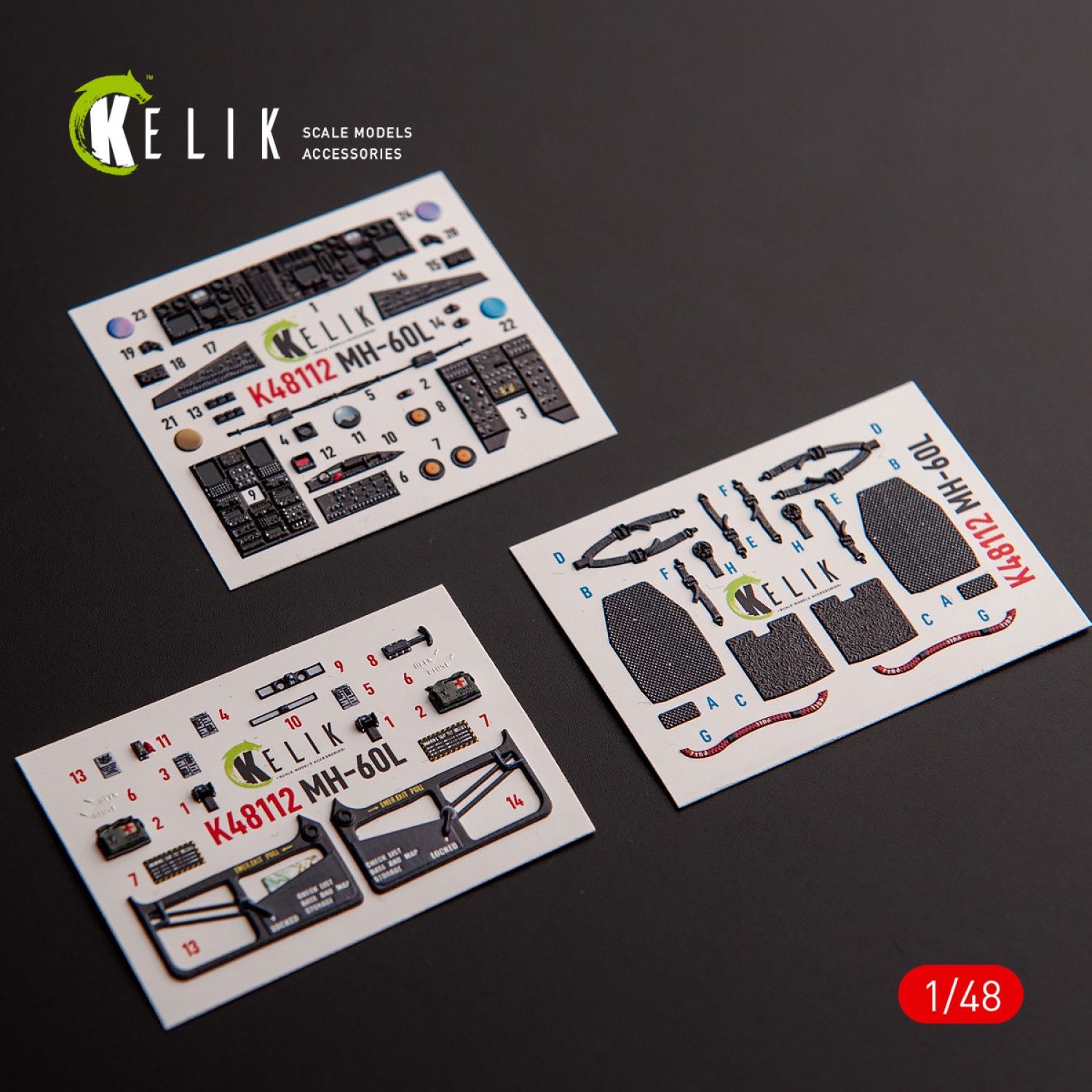 K48112 - MH-60L Black Hawk - interior 3D decals for ICM kit  - 1:48