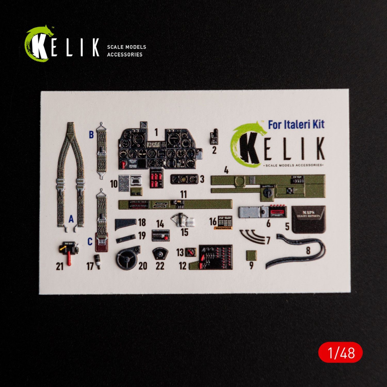 K48016 - Р-47D &quot;Thunderbolt&quot; interior 3D decals for Italeri/Academy kit  - 1:48