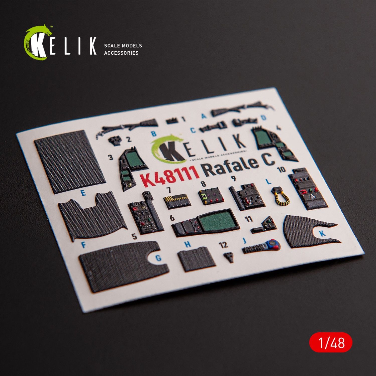 K48111 - Rafale C - interior 3D decals for Academy/Revell kit  - 1:48