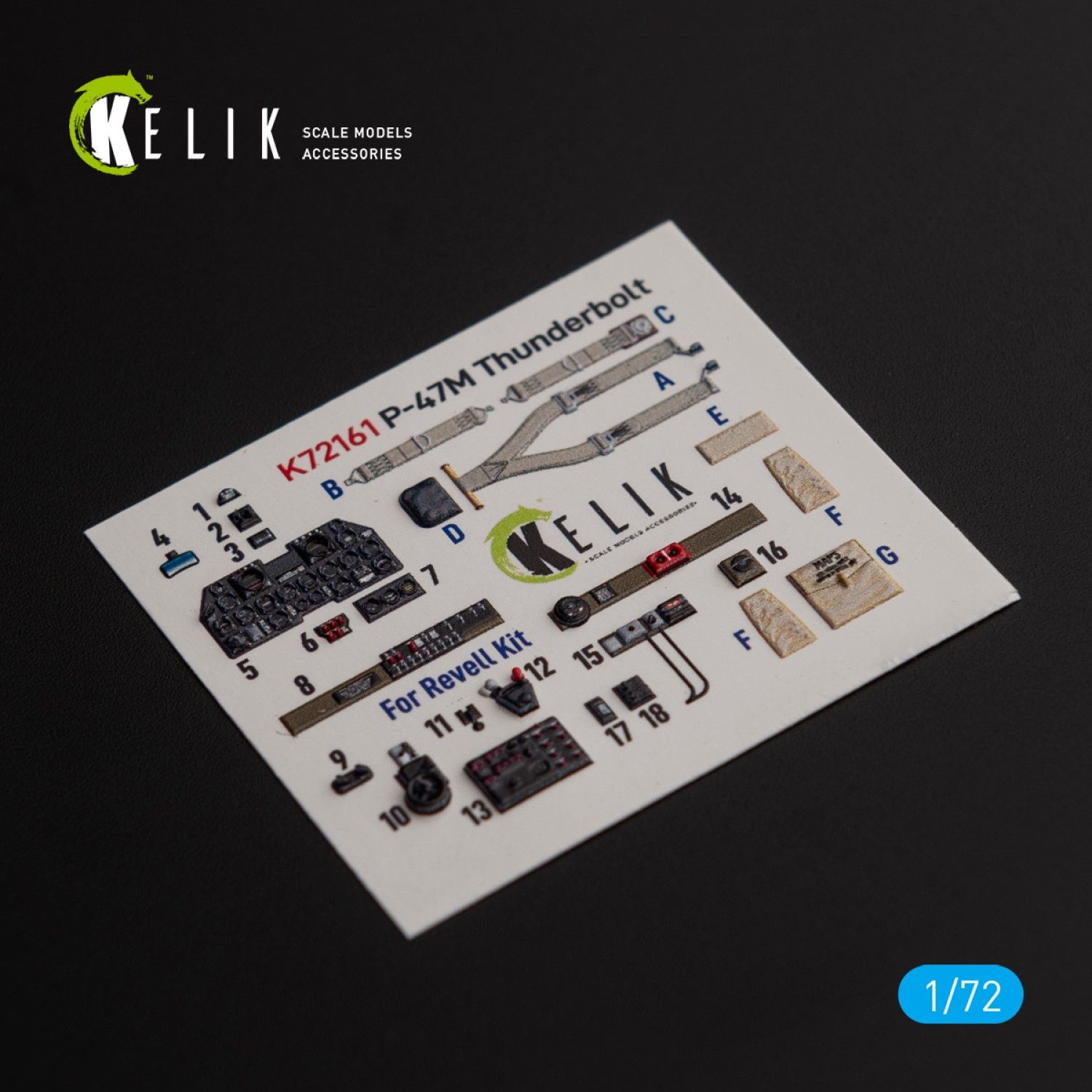 K72161 - P-47M &quot;Thunderbolt&quot;- interior 3D decals for Revell kit  - 1:72