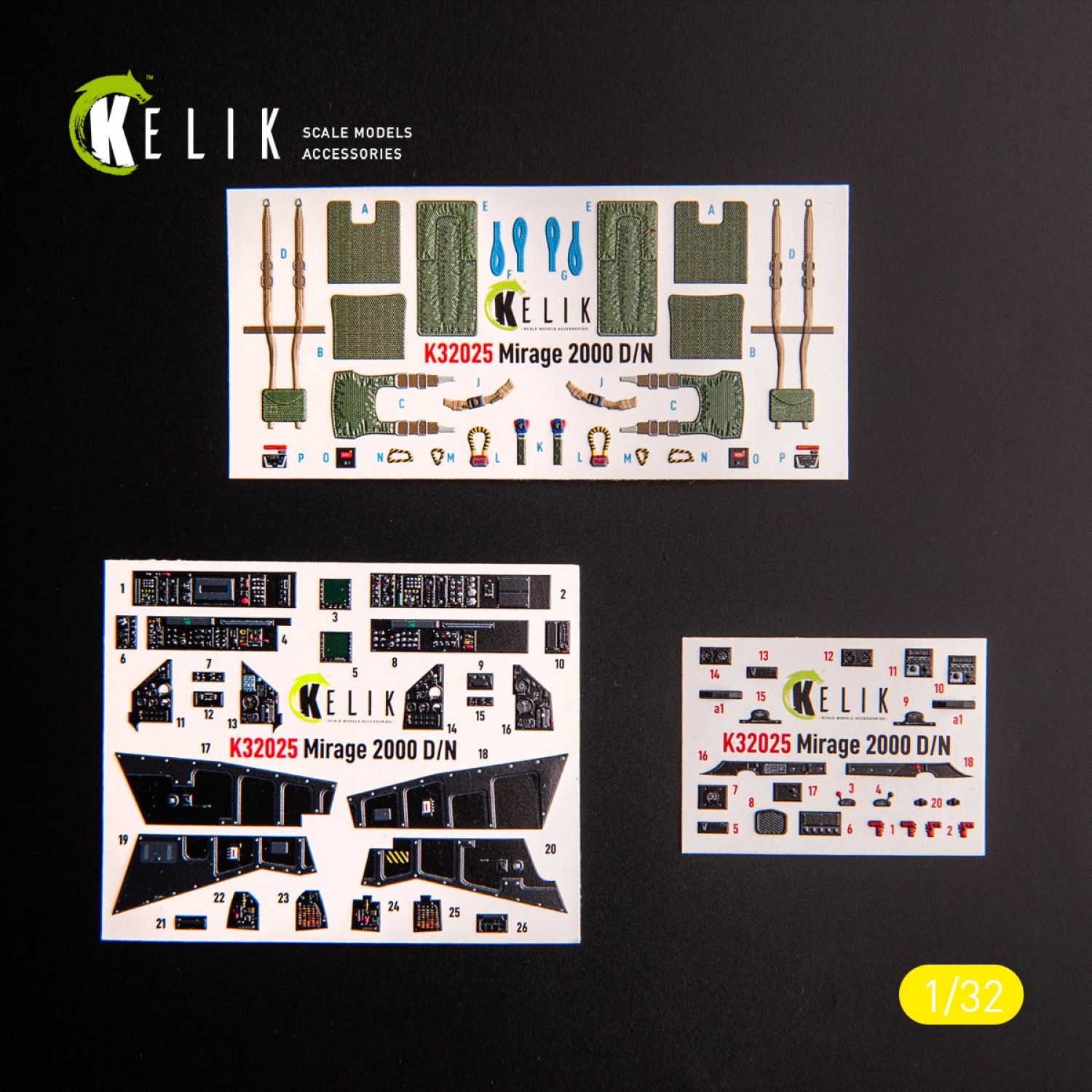 K32025 - Mirage 2000D/N - interior 3D decals for Kitty Hawk/Zimi models kit  - 1:32