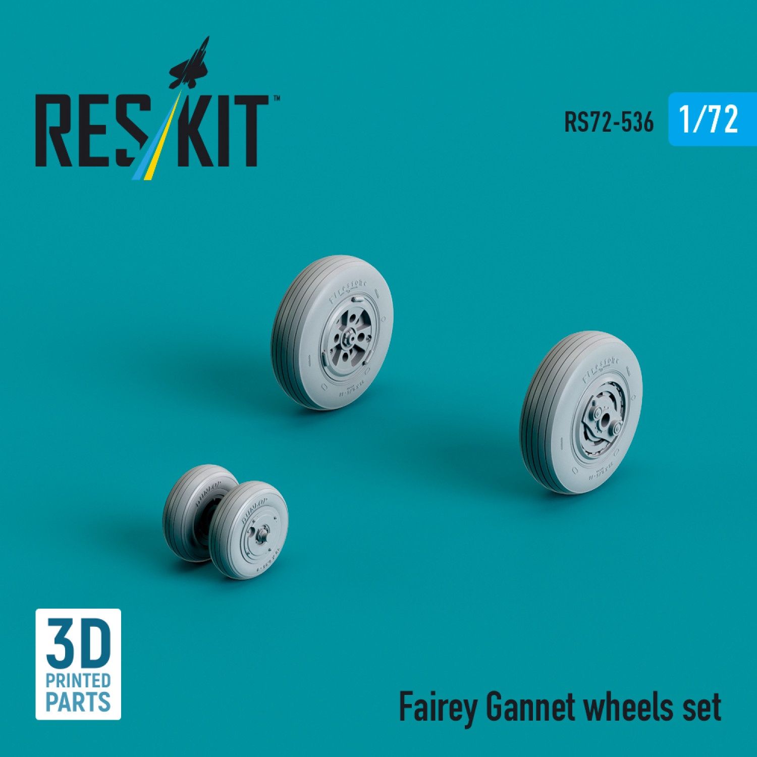 RS72-0536 - Fairey Gannet wheels set (3D Printed)  - 1:72