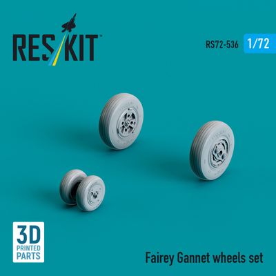 RS72-0536 - Fairey Gannet wheels set (3D Printed)  - 1:72