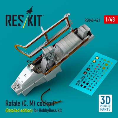 RSU48-0421 - Rafale (C, M) cockpit (Detailed edition) for HobbyBoss kit (3D printed)  - 1:48