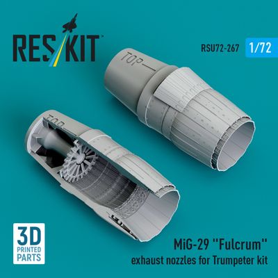 RSU72-0267 - MiG-29 &quot;Fulcrum&quot; exhaust nozzles for Trumpeter kit (3D Printed)  - 1:72