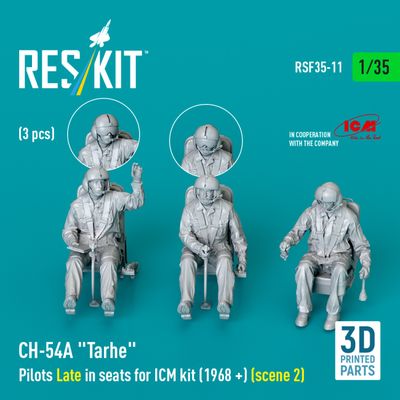RSF35-0011 - CH-54A "Tarhe" Pilots Late in seats for ICM kit (1968 +) (scene 2) (3 pcs) (3D Printed)  - 1:35
