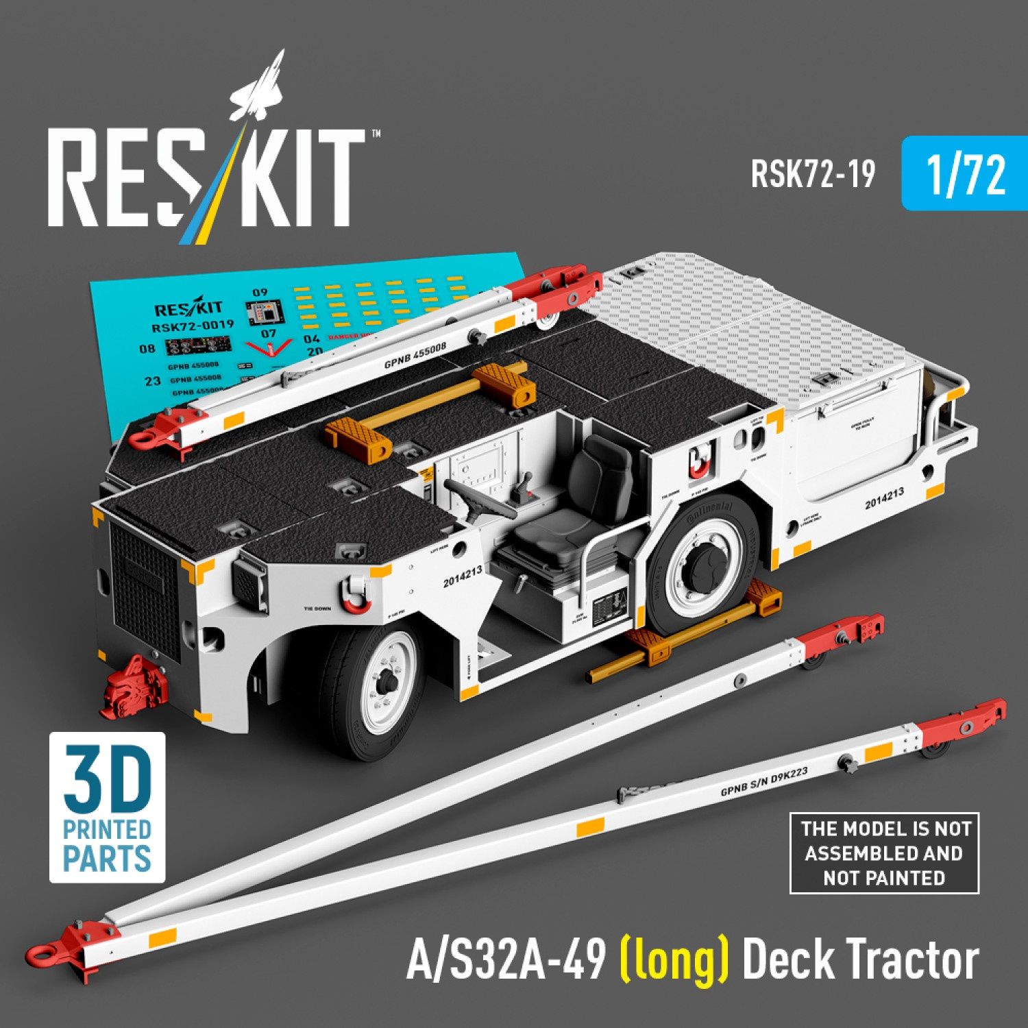 RSK72-0019 - A/S32A-49 (long) Deck Tractor  (3D Printed model kit)  - 1:72