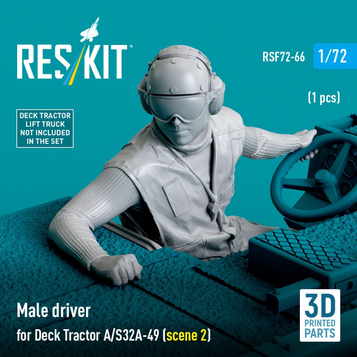 RSF72-0066 - Male driver for Deck Tractor A/S32A-49 (scene 2) (1 pcs) (3D Printed)  - 1:72