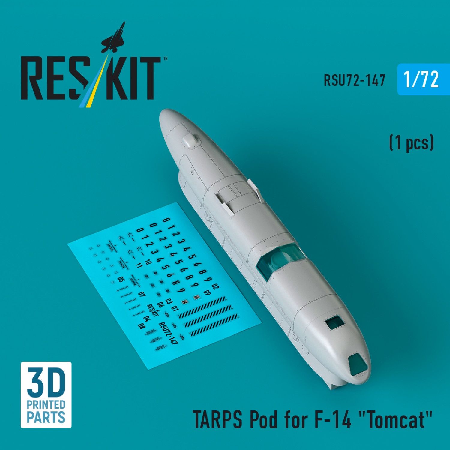 RSU72-0147 - TARPS pod for F-14 &quot;Tomcat&quot; (1 pcs) (3D Printed)  - 1:72