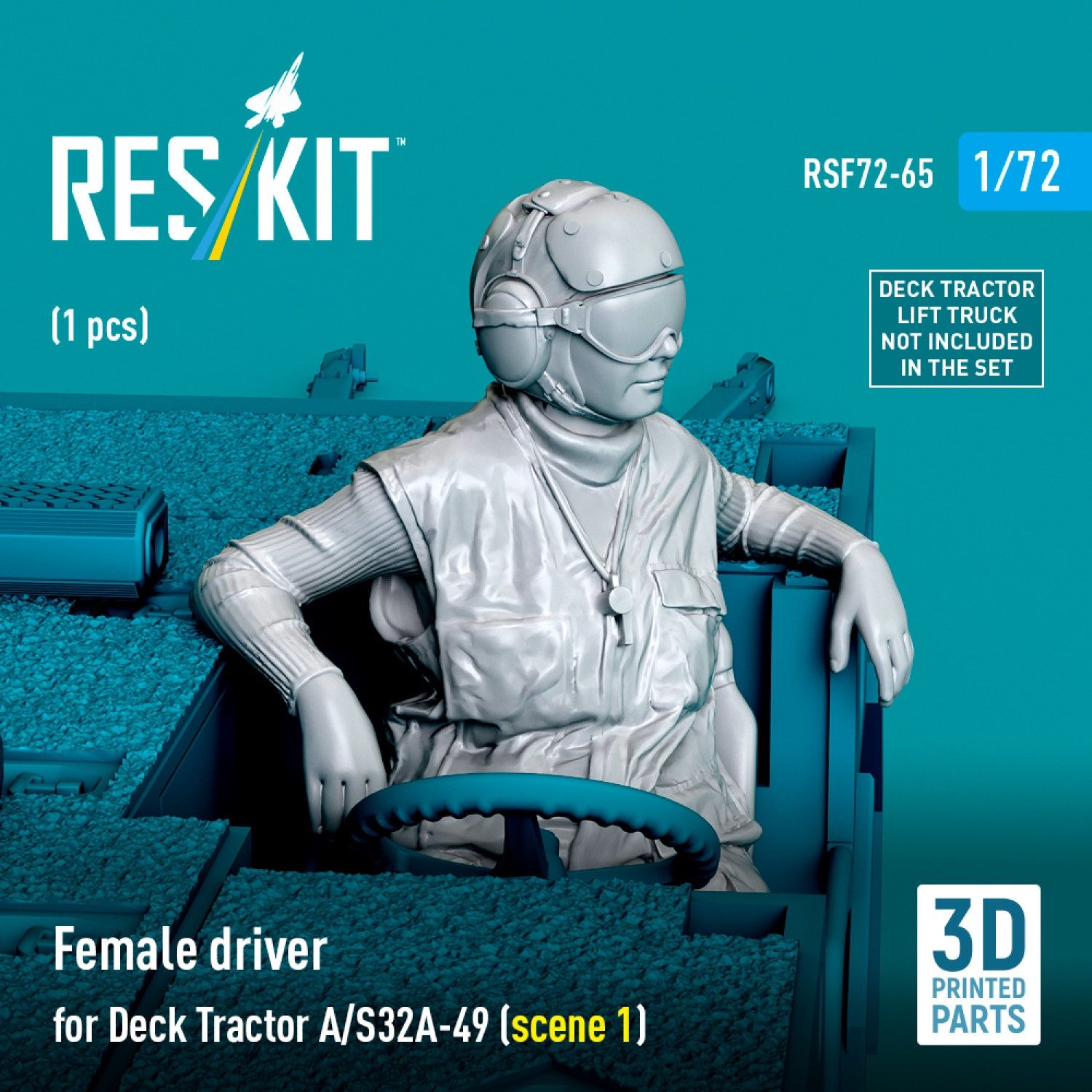 RSF72-0065 - Female driver for Deck Tractor A/S32A-49 (scene 1) (1 pcs) (3D Printed)  - 1:72