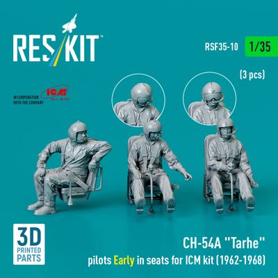 RSF35-0010 - CH-54A "Tarhe" pilots Early in seats for ICM kit (1962-1968) (3 pcs) (3D Printed)  - 1:35