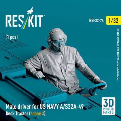 RSF32-0074 - Male driver for US NAVY A/S32A-49 Deck Tractor (scene 3) (1 pcs) (3D Printed)  - 1:32