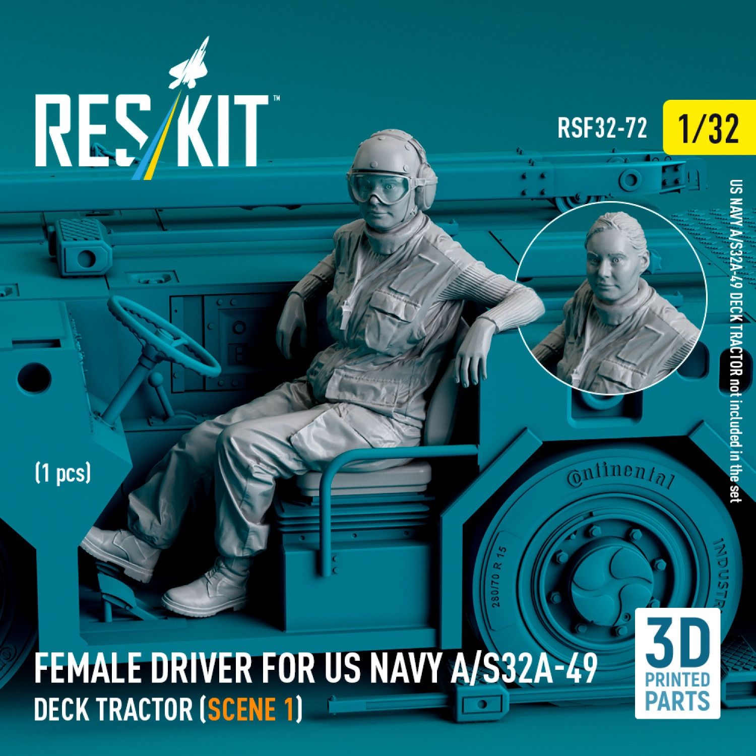 RSF32-0072 - Female driver for US NAVY A/S32A-49 Deck Tractor (scene 1) (1 pcs) (3D Printed)  - 1:32