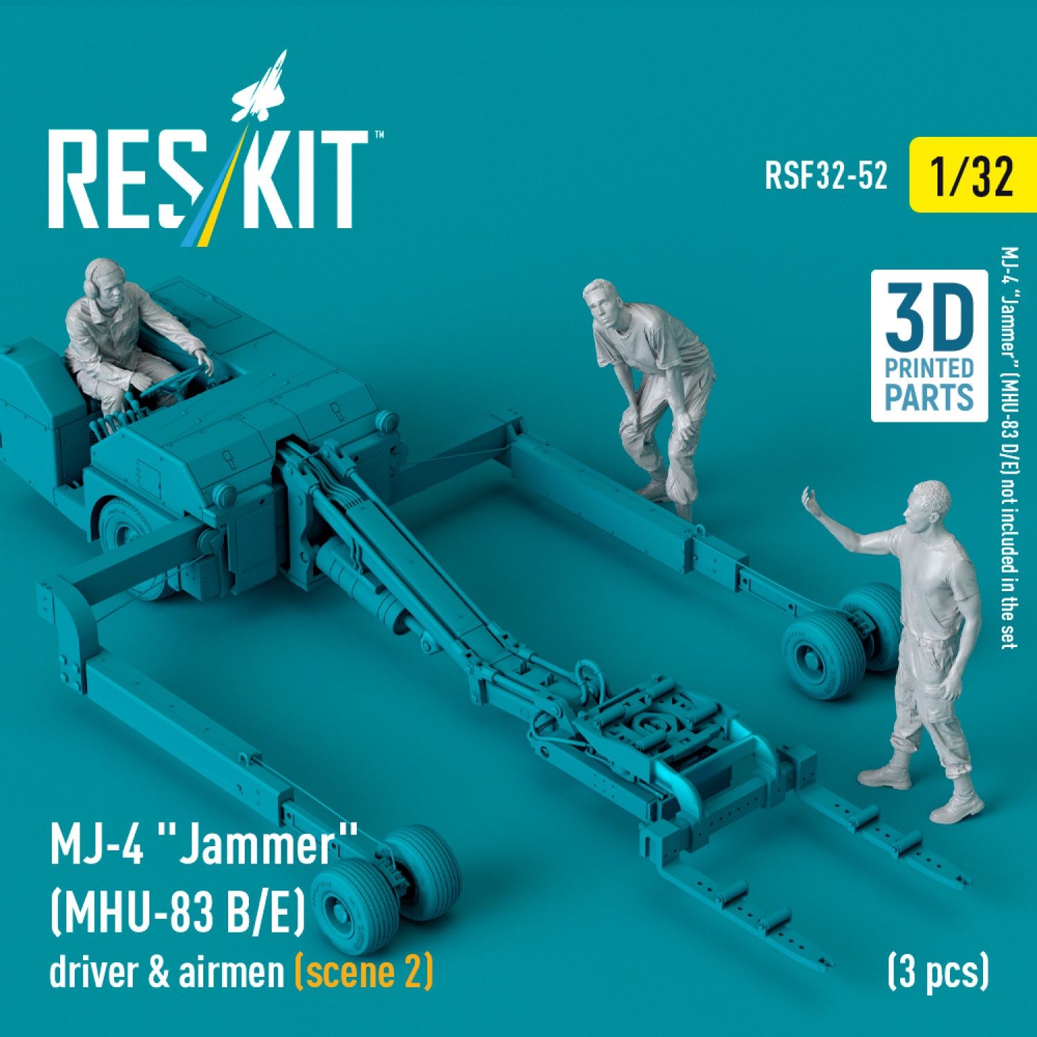 RSF32-0052 - MJ-4 &quot;Jammer&quot; (MHU-83 B/E) driver &amp; airmen (scene 2) (3 pcs) (3D Printed)  - 1:32