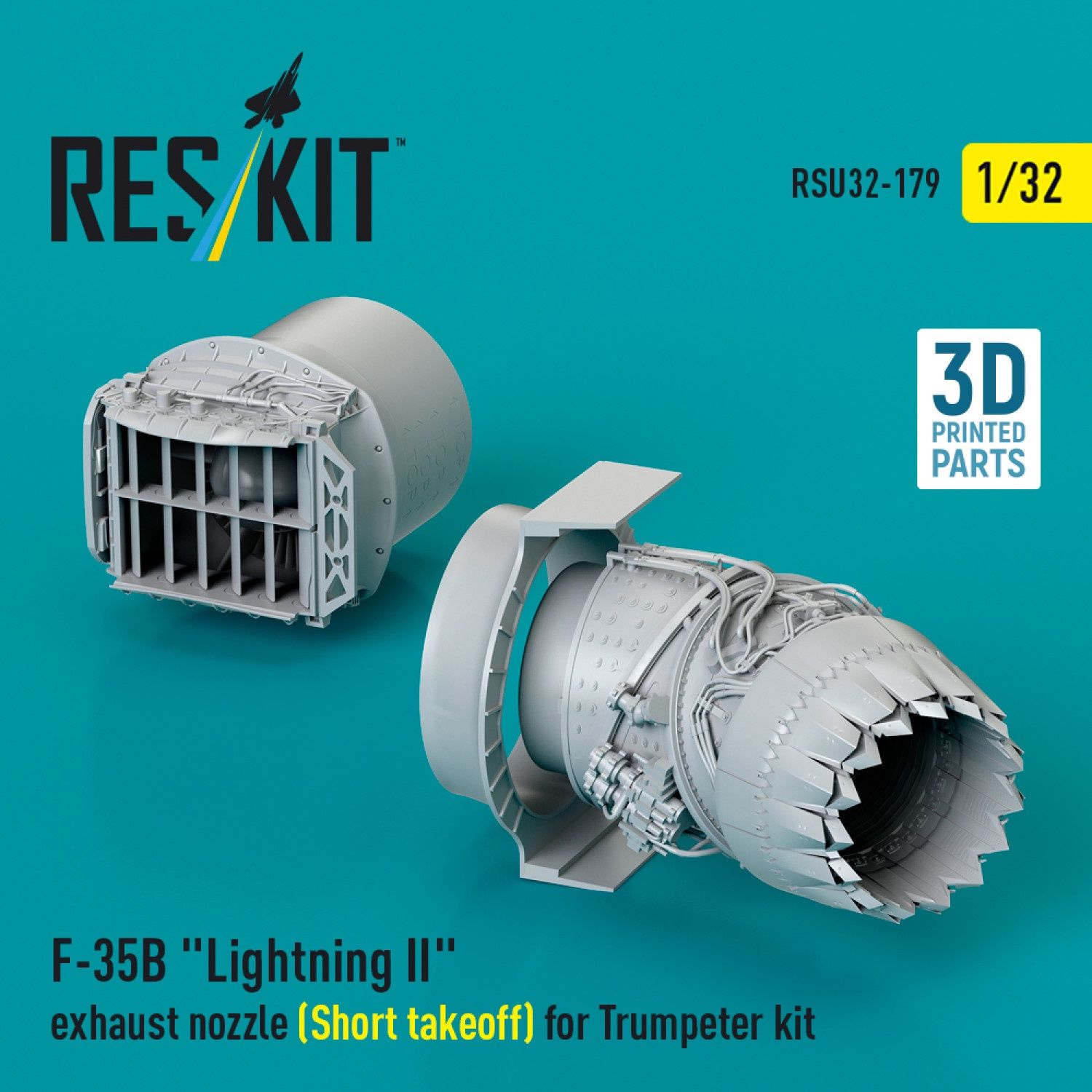 RSU32-0179 - F-35B &quot;Lightning II&quot; exhaust nozzle (Short takeoff) for Trumpeter kit (3D printed)  - 1:32