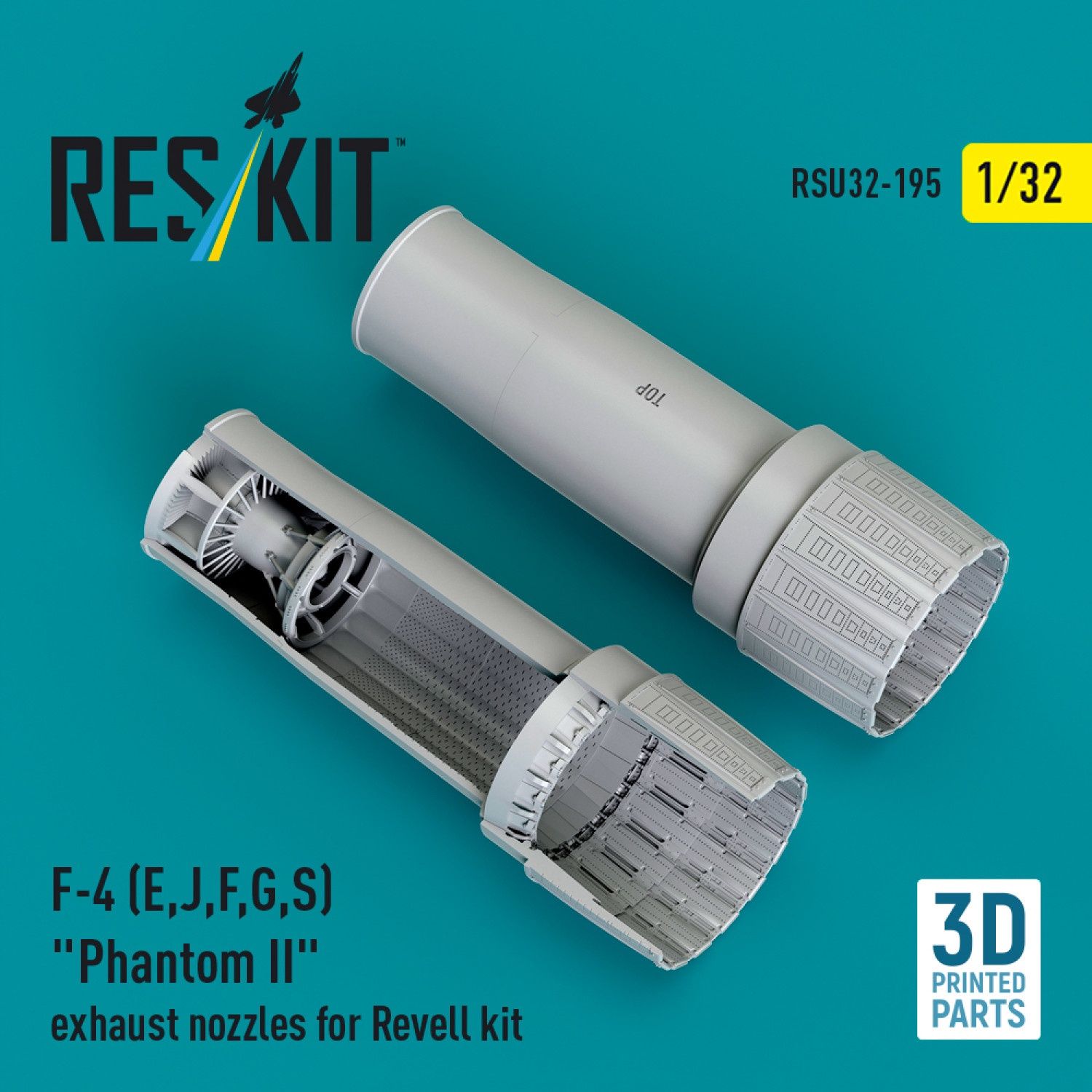 RSU32-0195 - F-4 (E, J, F, G, S) &quot;Phantom II&quot; exhaust nozzles for Revell kit (3D Printed)  - 1:32
