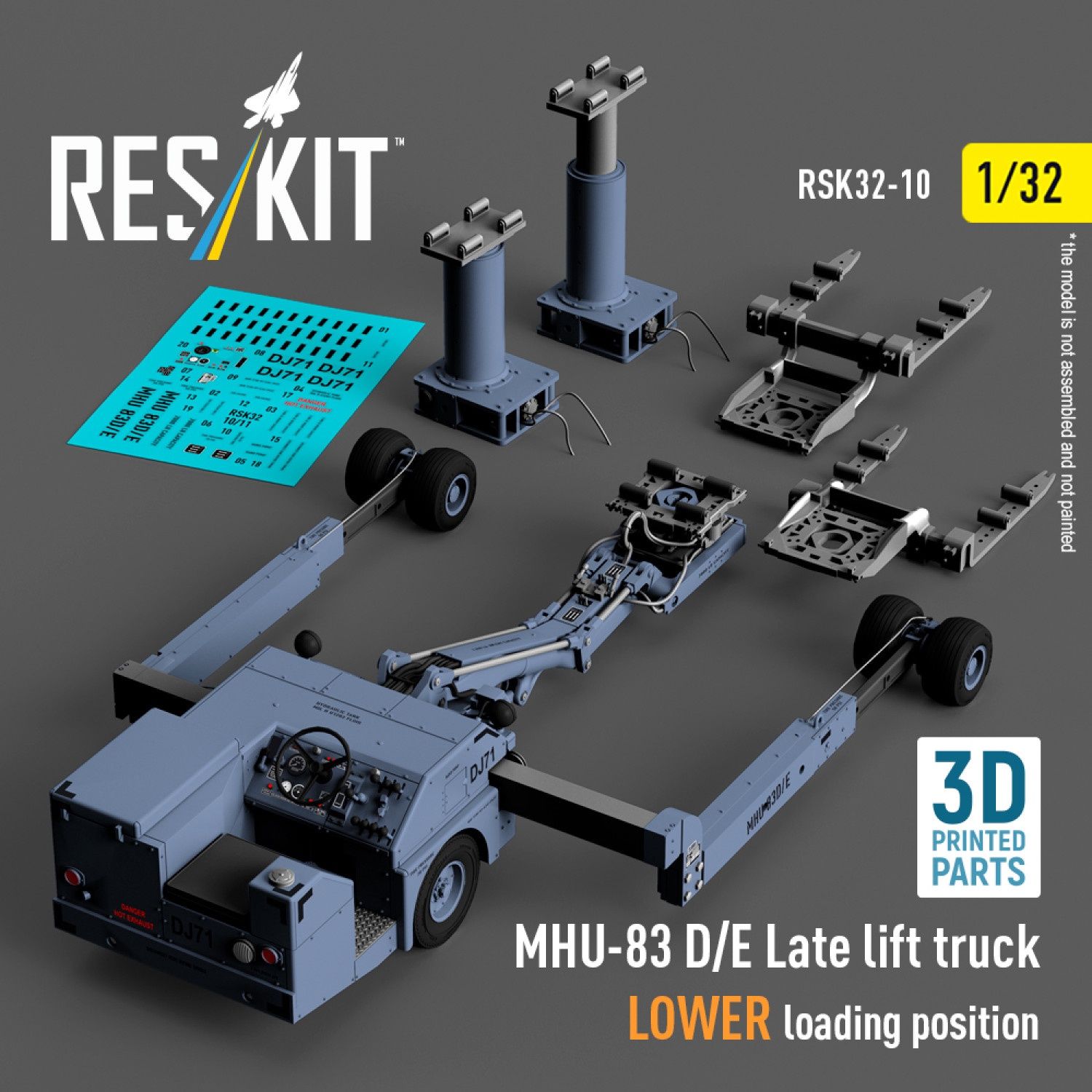 RSK32-0010 - MHU-83 D/E Late lift truck LOWER loading position (3D Printed model kit)  - 1:32