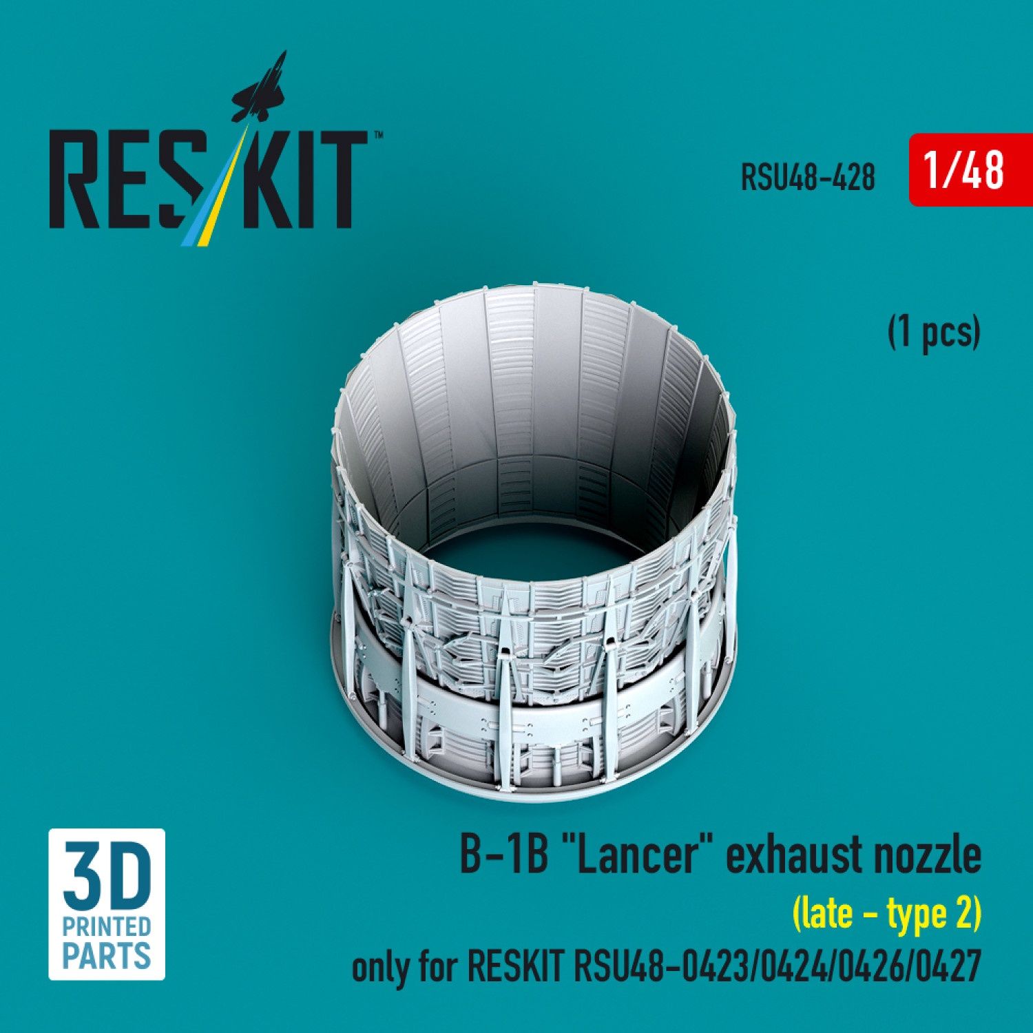 RSU48-0428 - B-1B &quot;Lancer&quot; exhaust nozzle (late - type 2) (1 pcs) only for RESKIT RSU48-0426, RSU48-0427 (3D Printed)  - 1:48